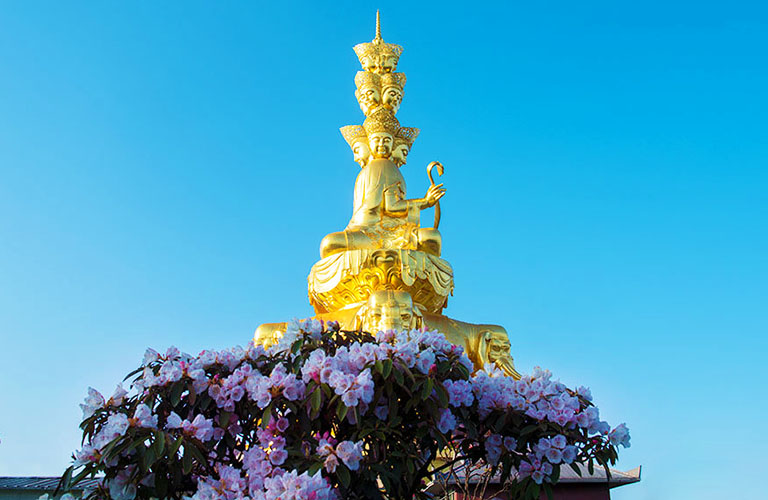 The Golden Summit of Mount Emei During Springtime China in May