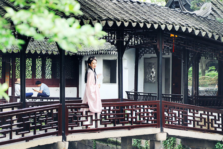 Traveler in Humble Administrator's Garden Traveler in Humble Administrator's Garden