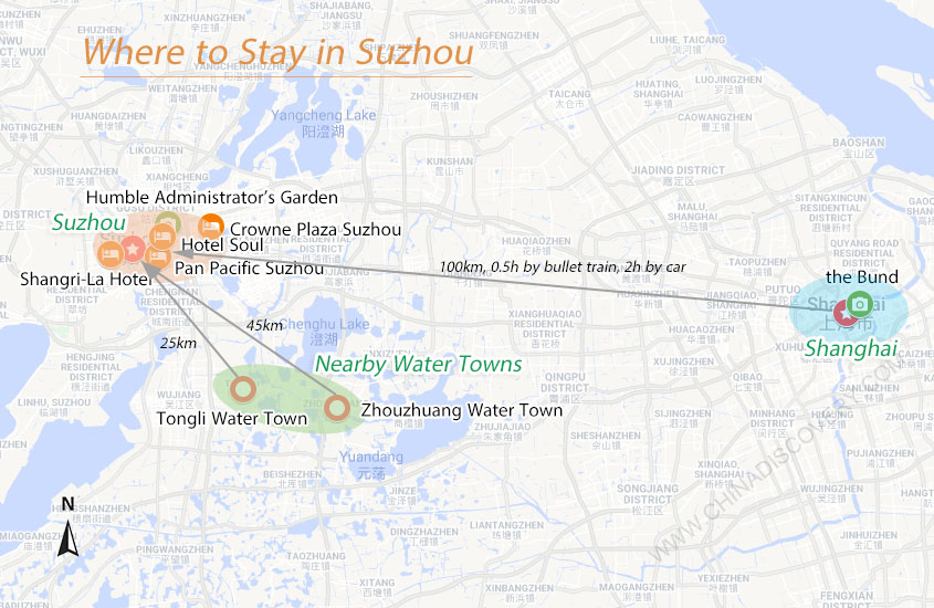Suzhou Accommodation Map