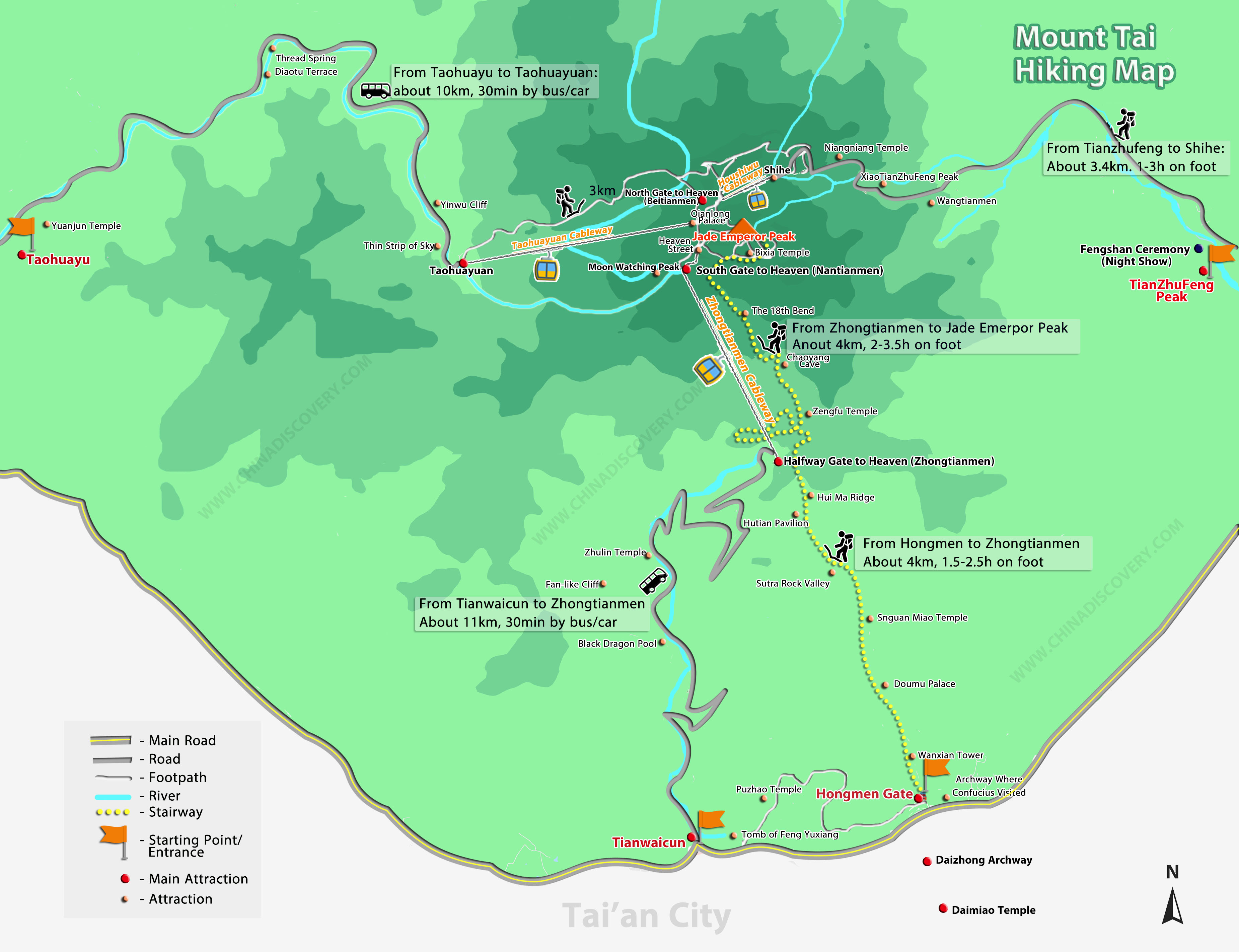 Mount Tai Hiking Map