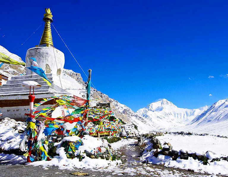 Rongbuk Monastery and Mt. Everest