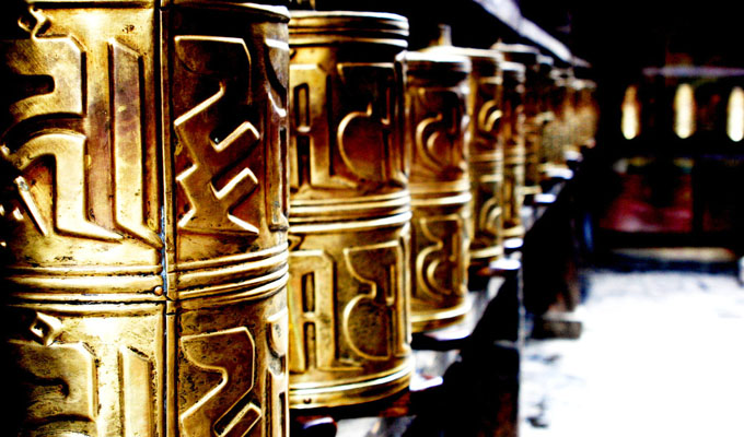 Prayer Wheels outside Potala Palace