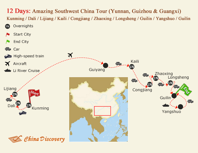 12 Days Amazing Southwest China Tour (Yunnan, Guizhou & Guangxi)