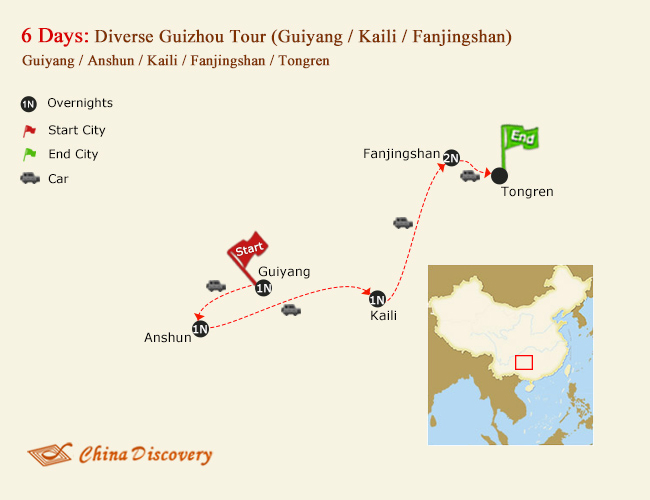 6 Days Diverse Guizhou Tour (Guiyang / Kaili / Fanjingshan)