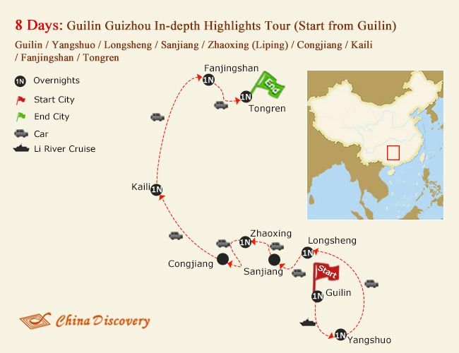 8 Days Guilin Guizhou In-depth Highlights Tour (Start from Guilin)