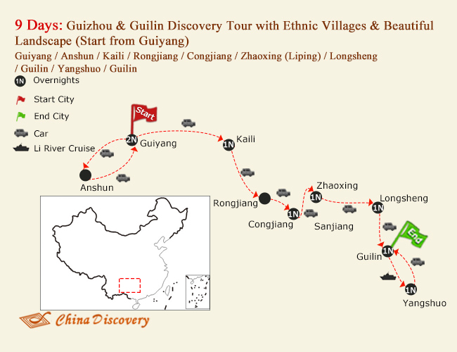 9 Days Guizhou & Guilin Discovery Tour with Ethnic Villages & Beautiful Landscape (Start from Guiyang) 