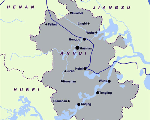 Anhui China Map