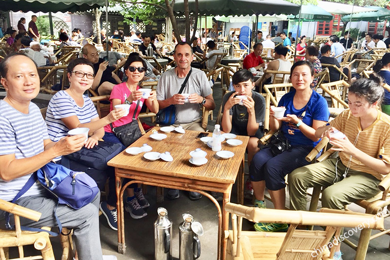 Drinking Tea in Heming Tea House, Chengdu People's Park