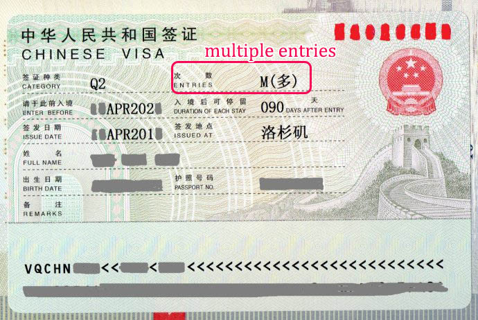 China Single Double Multiple Entry Visa