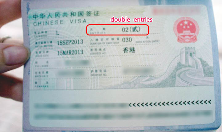 China Single Double Multiple Entry Visa