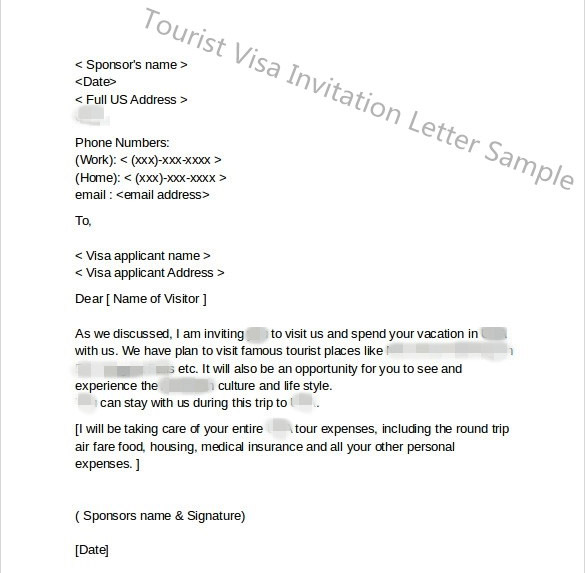 Sample Tourist Visa Invitation Letter Australia Onvacationswall