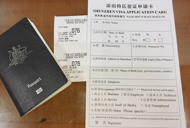 China Visa on Arrival in Shenzhen Zhuhai Xiamen