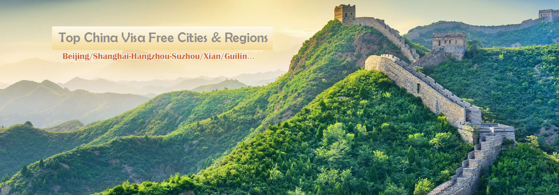 China Visa Free Cities and Regions