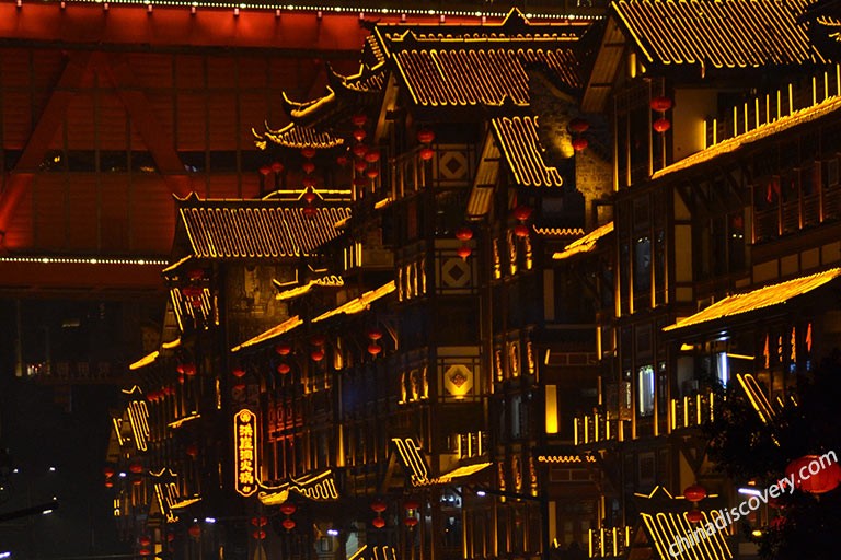 night view of hongya cave Hongya Cave