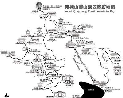 Mount Qingcheng Front Mountain Map
