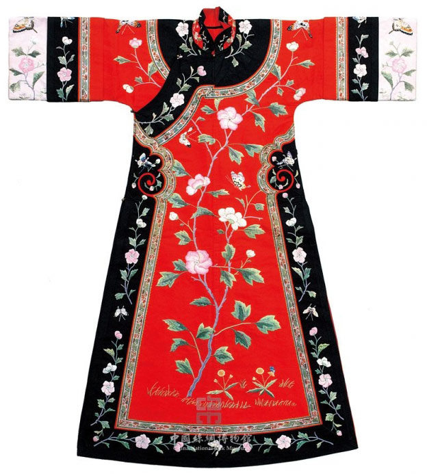 Polychrome Embroidered Manchurian Dress China National Silk Museum