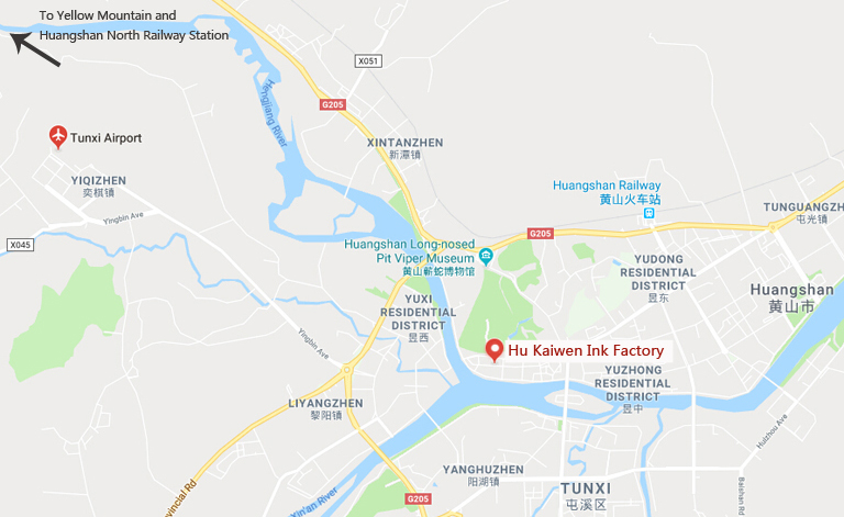 Hu Kaiwen Ink Factory Location Map