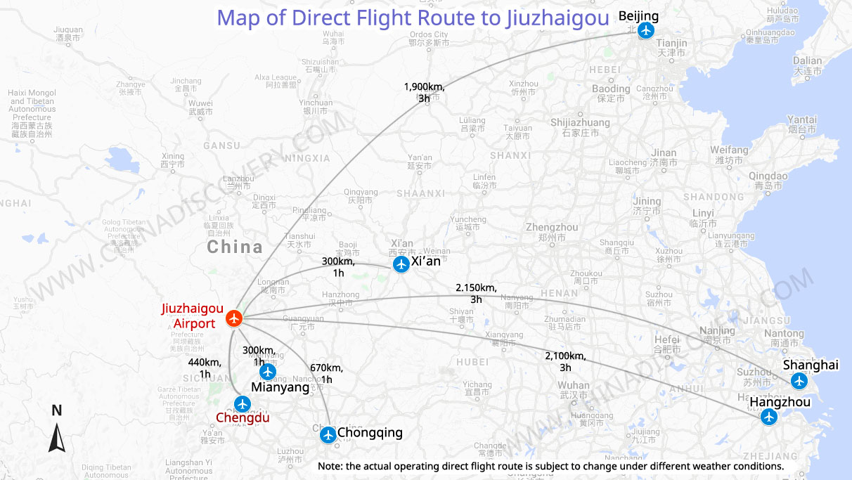 Jiuzhaigou Airport Map