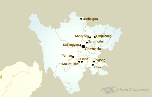 Sichuan China Map