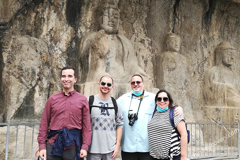 Our guests from USA enjoyed the Buddhist cave art at Longmen Grottoes