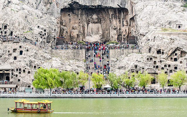 Longmen Grottoes Scenery from Opposite Riverside