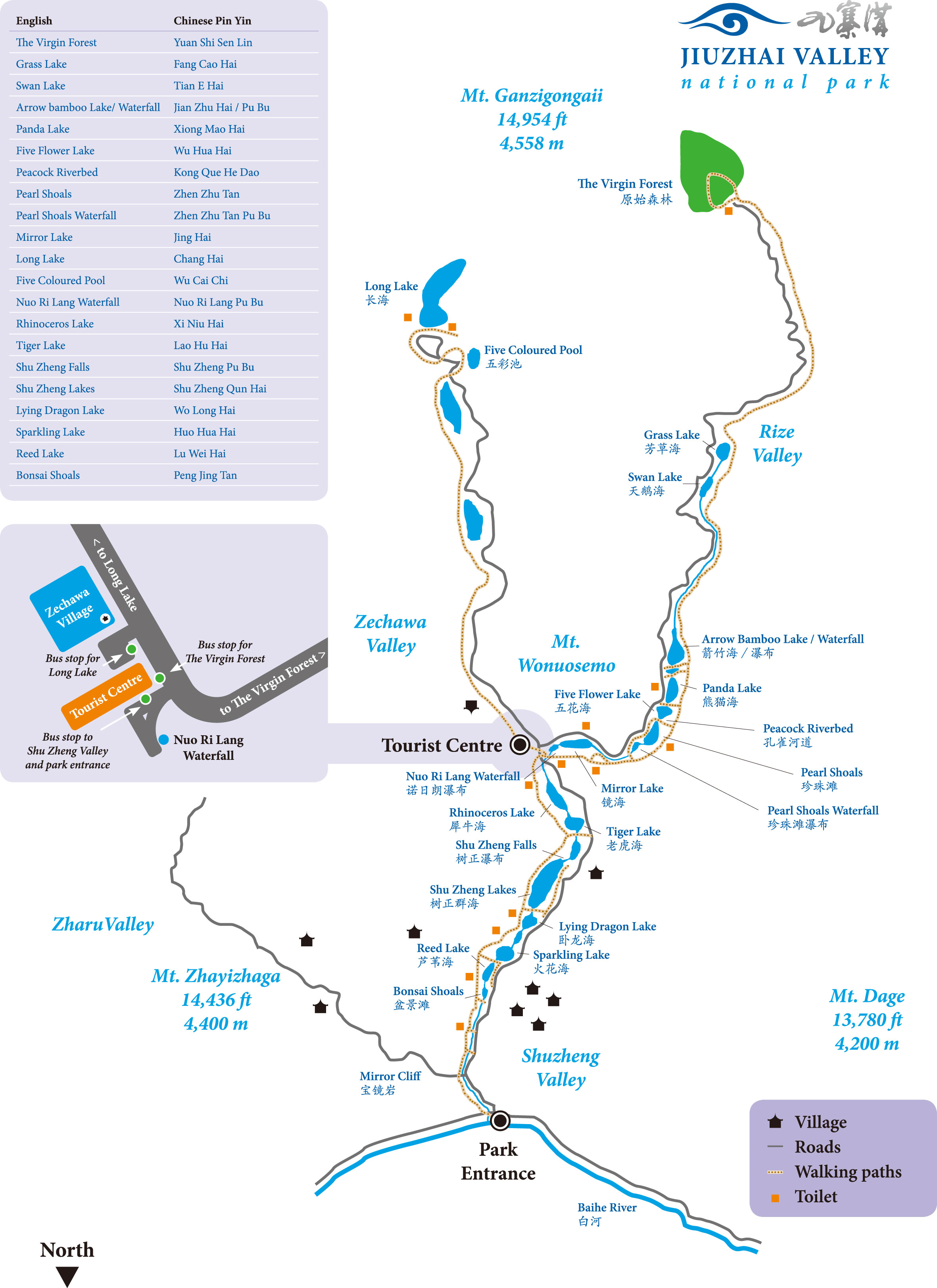 Jiuzhaigou Valley Map
