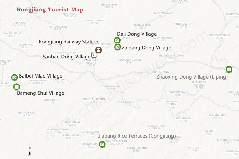Rongjiang Attractions Map