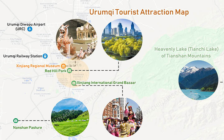 Urumqi Tourist Attractions Map