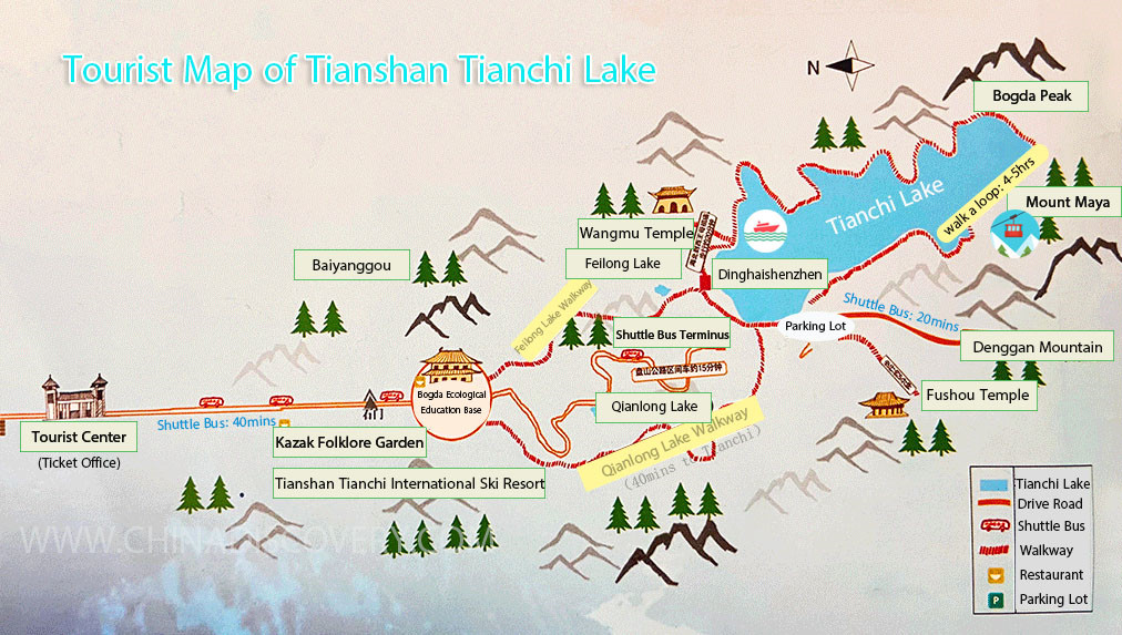 Tianchi Lake Tourist Map Tianchi Lake