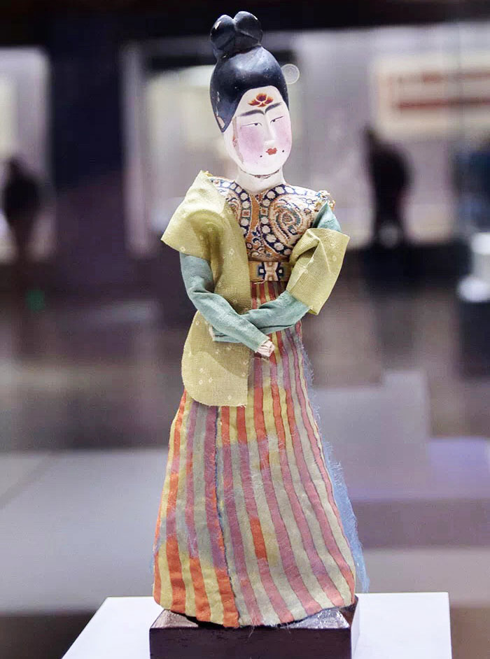 Wooden Figures with Silk Garments and Polychrome Paintings Xinjiang Regional Museum