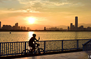 Cycling along Huandao Road