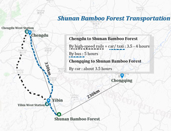 Chengdu to Yibin Drive Route Map