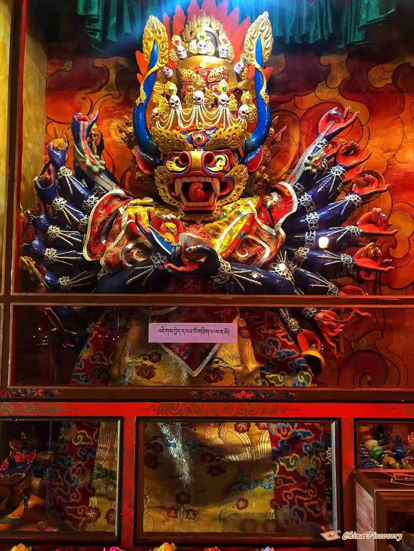 Intimidating Buddhist Figure at Ganden Monastery, Photo Shared by Anthony, Tour Customized by China Discovery