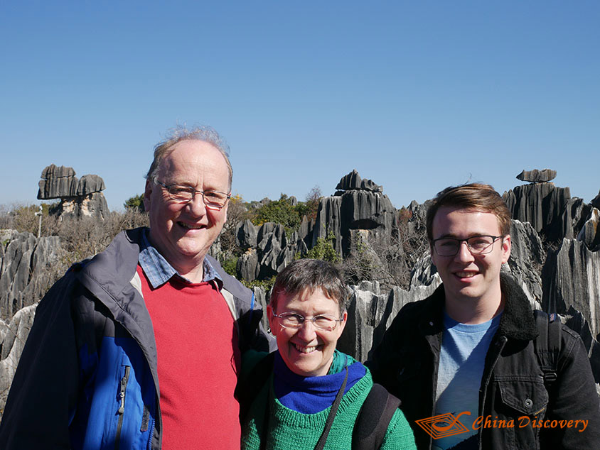 David with His Wife and Son in Stone Forest, Photo Shared by David, Tour Customized by Wendy