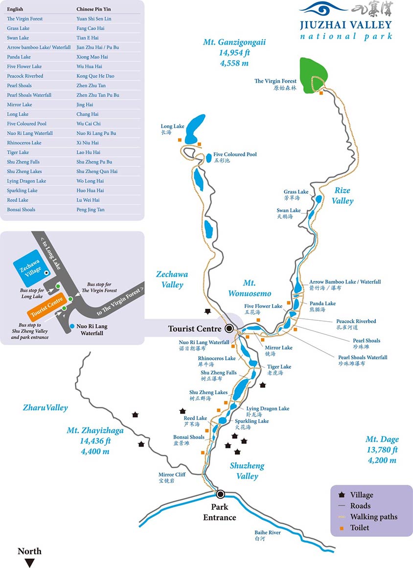 Jiuzhai Valley Tourist Map