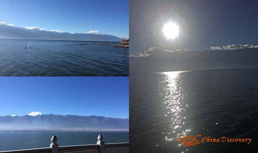 The sun shines on Erhai Lake Yunnan Tour