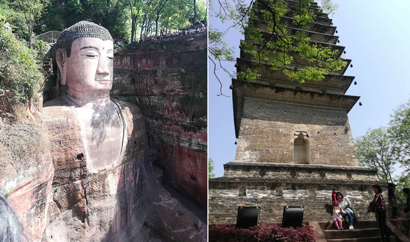 Leshan Giant Buddha taken from the mountain hiking Rita's One Day Leshan Giant Buddha Tour from Chengdu