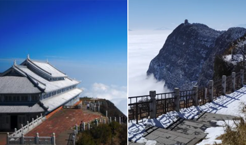 Cloud Sea and other sights on the mountain top Rita's 2 Days Mount Emei Winter Tour from Chengdu