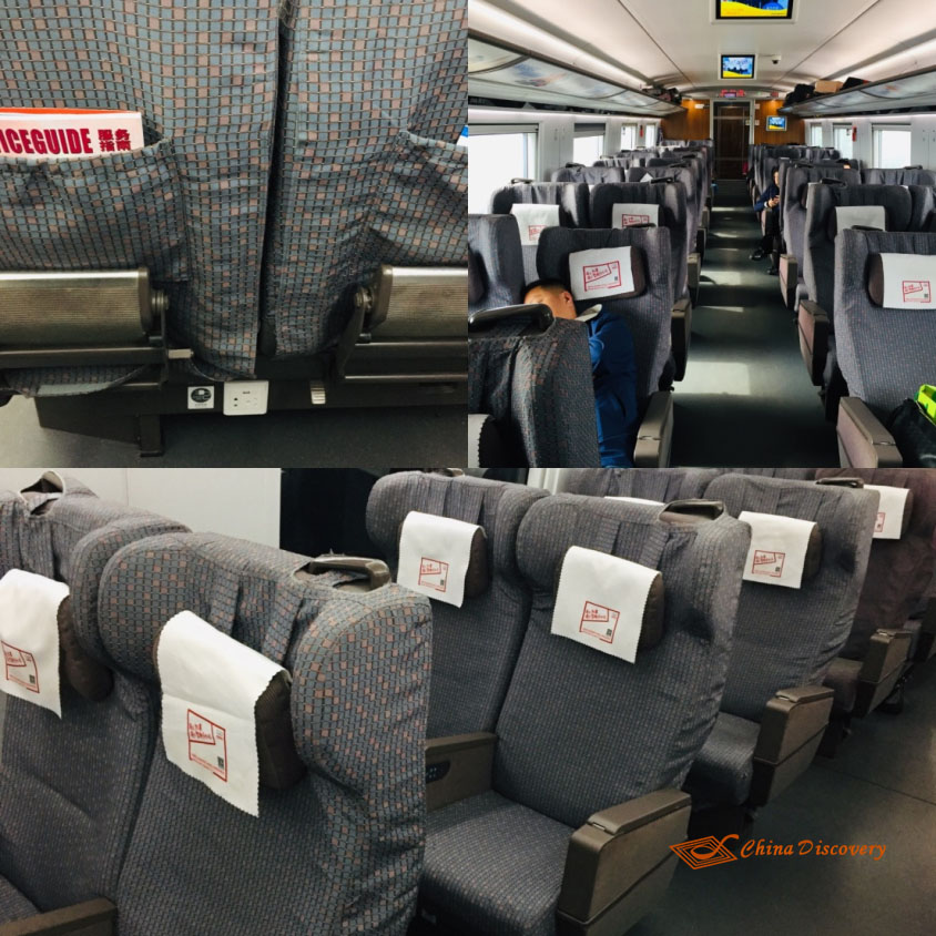 First Class Seat of China High Speed Train Chengdu to Guilin Trip