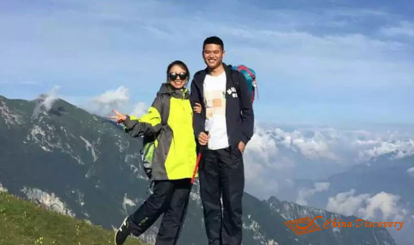 Take a Photo near the Campground Jiuding Mountain Hiking Tour