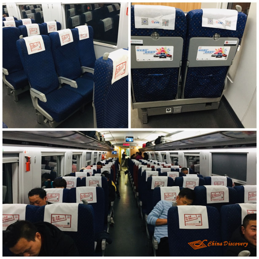 Second Class Seat of China High Speed Train Chengdu to Guilin Trip