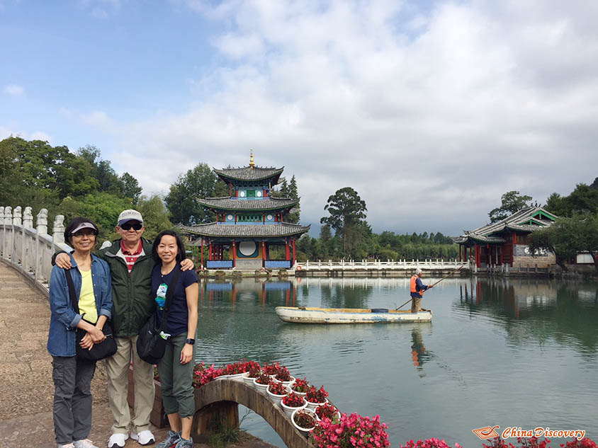 Mr. Maa and His Family at Black Dragon Pool in Lijiang, Tour Customized by Vivien
