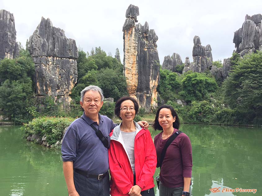 Mr. Maa and His Family at Stone Forest in Kunming, Tour Customized by Vivien