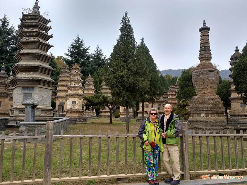 Roger and Christine at Pagoda Forest at Shaolin Temple, Photo Shared by Roger, Tour Customized by Lily