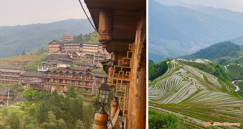 Wooden Houses in Longji and Spetacular Longji Rice Terraces, Photo Shared by Sommer, Tour Customized by Johnson