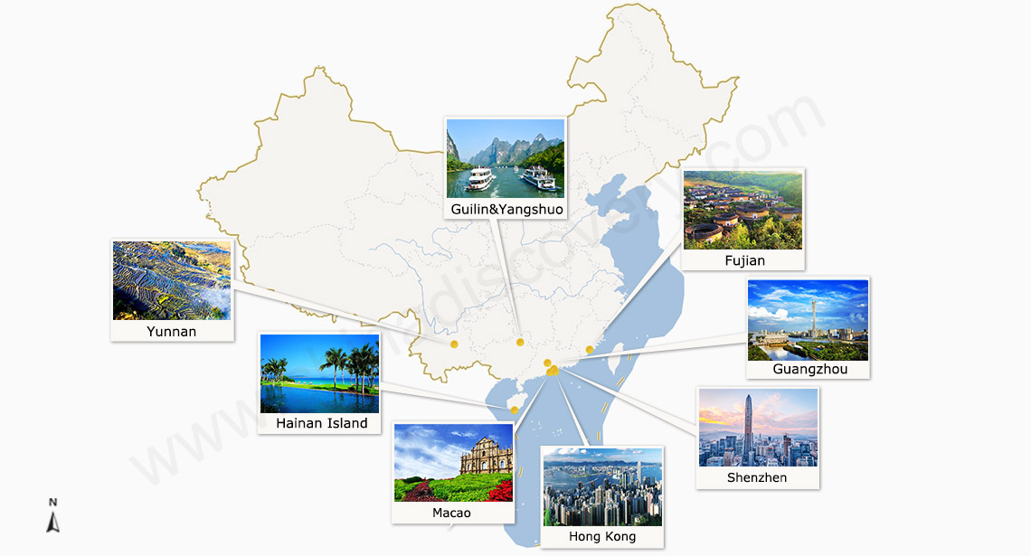 Warm Places to Visit in Winter | Top 5 Warm Destinations in Winter in China Map