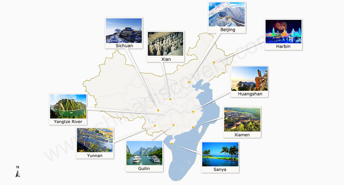 10 Best Places to Visit in Winter in China Map