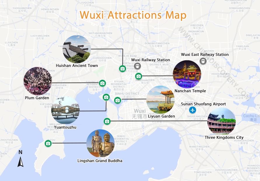 Wuxi Attractions Map