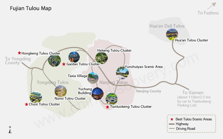 Fujian Tulou Map