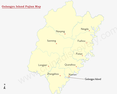 Gulangyu Island Fujian Map 